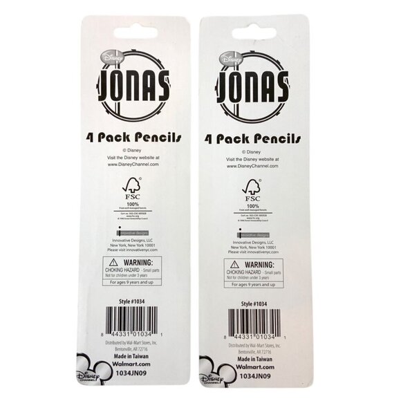 Disney Jonas Brothers Pencils 2 Pkgs of 4 Ea Assorted Designs Erasers 2009 - Picture 2 of 4